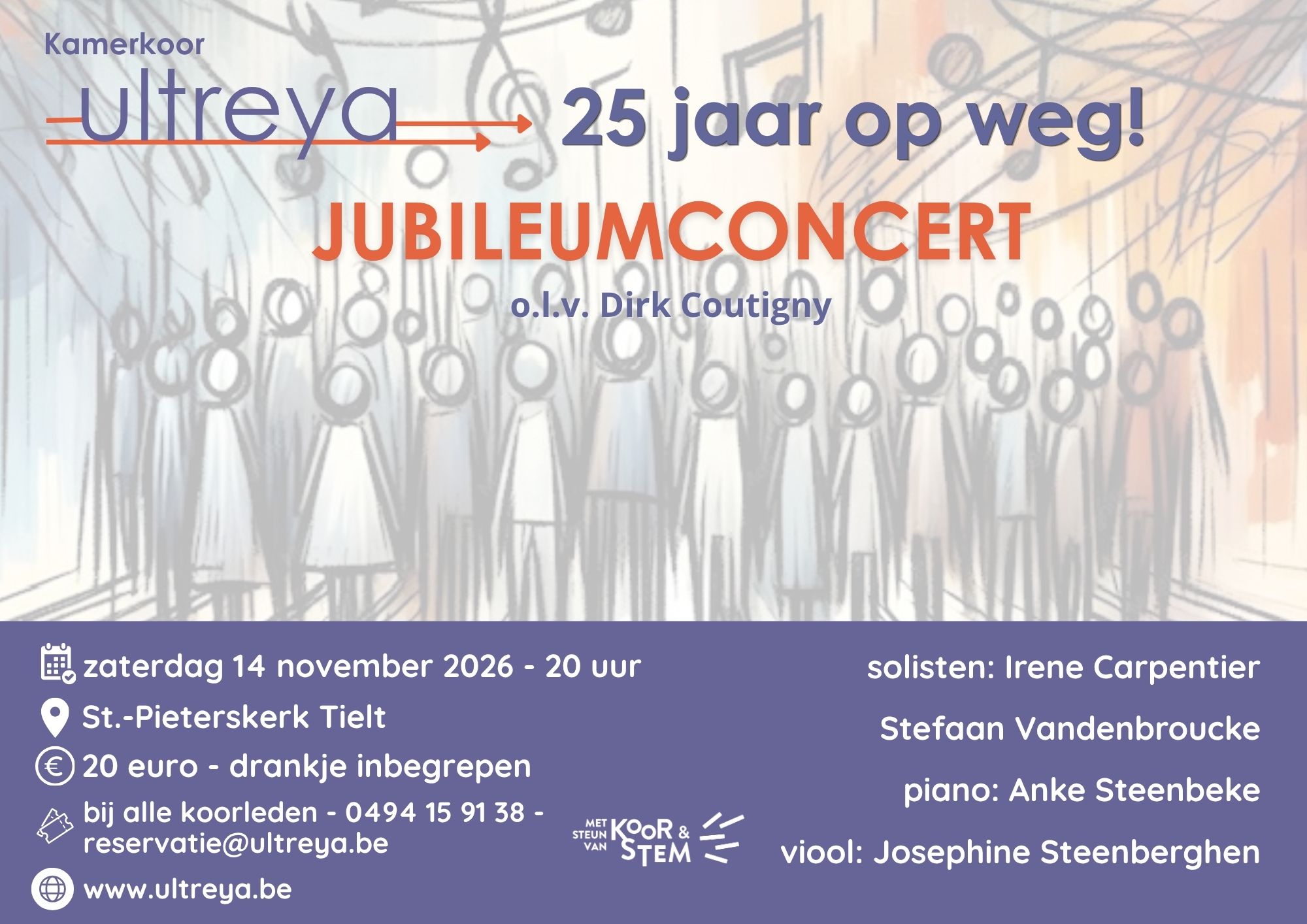 Persbericht Kamerkoor Ultreya – Jubileumconcert 25 jaar op weg – zaterdag 14 november 2026